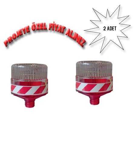 Güneş Enerjili İkaz Lambası Ledli Flaşör Lamba Solar Trafik Uyarıcı Flaşör Kırmızı Evelux 11817 FL K (2 ADET)