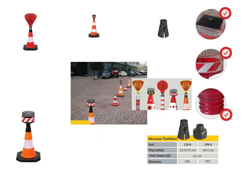 Yol İkaz Lambaları Güneş Enerjili Flaşör Yol Flaşörü Ledli Solar Uyarıcı Mavi Evelux 11821 FL M (10 ADET)