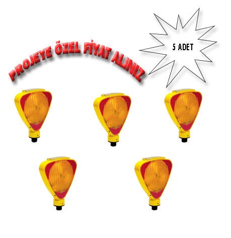Güneş Enerjili Çakar Lamba Fiyatları Solar Flaşör Uyarıcı Trafik Flaşörü (Sarı) Evelux 11811 FL S (5 ADET)