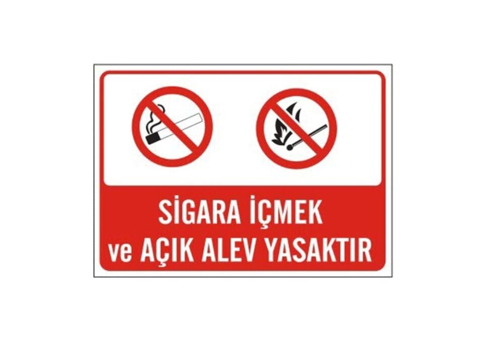 Sigara İçmek ve Açık Alev Yasaktır Levhası