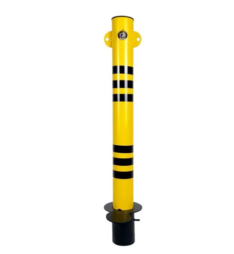 Kilitli Otopark Direği 75 cm, Zincir Takma Halkalı Ankrajlı Kilitli