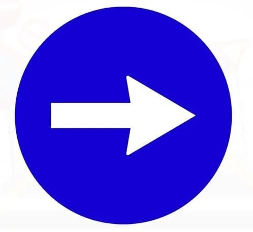 Sağa Mecburi Yön Levhası Nedir Sağa Mecburi Yön Trafik İşareti TT-35a