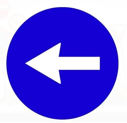 Sola Mecburi Yön Levhası Anlamı Sola Mecburi Yön Trafik Tabelası TT-35b