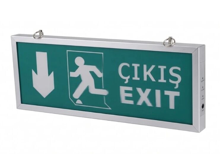 Eko Acil Çıkış Armatürü- Çıkış-Exıt Baskılı - Ledli Işıklı - 3 Saat Akülü - 35 x15 cm